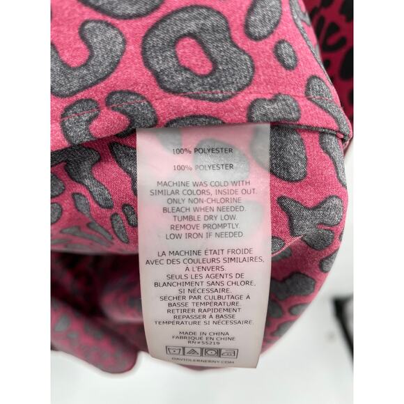 David Lerner x Evereve Portman Animal Print Button Down Blouse // XS - Picture 5 of 5